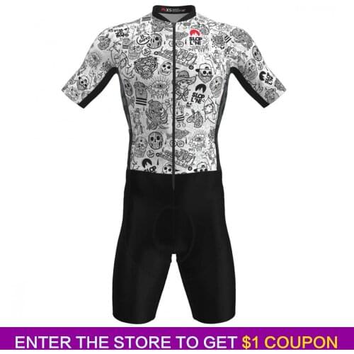 Slopline Summer Mens Triathlon Skinsuit Cycling Jersey Short sleeve Jumpsuit Road mtb Bike Running Clothing Maillot Ciclismo