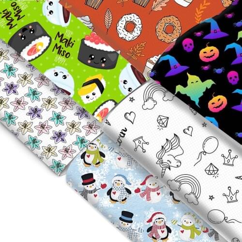 20*33cm Reindeer Printed Smooth Faux Leather Sheets For Bows Synthetic Leather DIY Handmade Materials Crafts,1Yc10173