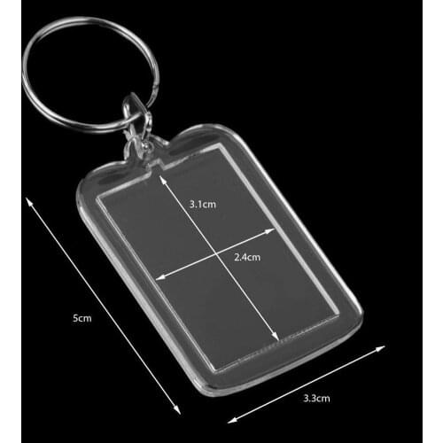 Lot of 10Pcs Keyring DIY Detachable White Rectangle Photo Frame Keyring 3.3x5cm