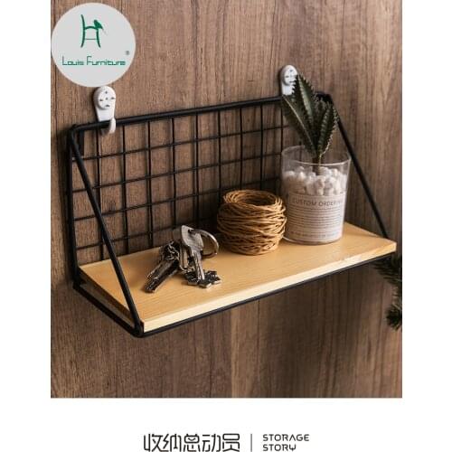 Louis Fashion Iron Wall Shelf Floor Dormitory Artifact Word Partition Shelf Creative Hanging