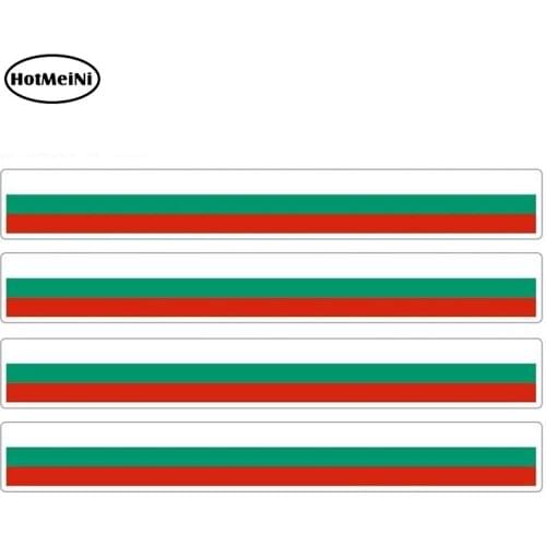 HotMeiNi 13cm x 1.7cm 4pcs Car Stripe Motorcycle Racing Flag Sticker Car Bumper Decal Bike Moto Tuning Bulgaria Car Stickers