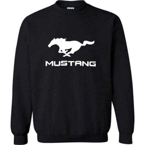 2021 New Fashion Cotton Men Hoodies Mustang Car Logo Print Fleece O-Neck pullover Sweatshirts Streetwear Men Clothing
