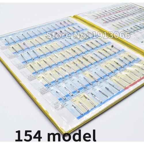 New diamond bur sample book 154 models/pcs diamond bur catalog dental material dental lab equipment FG burs