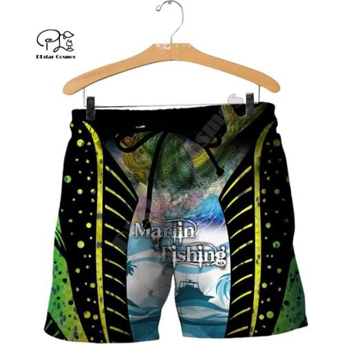 PLstar Cosmos Animal MaHi Fishing Fisher Art Camo NewFashion 3DPrint Men/Women Unisex Summer Funny Casual Beach Short Pants D-3