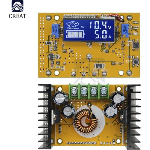 10A DC-DC LCD Display CC CV Step-Down Buck Converter Power Supply Module Short Circuit Protection with Case