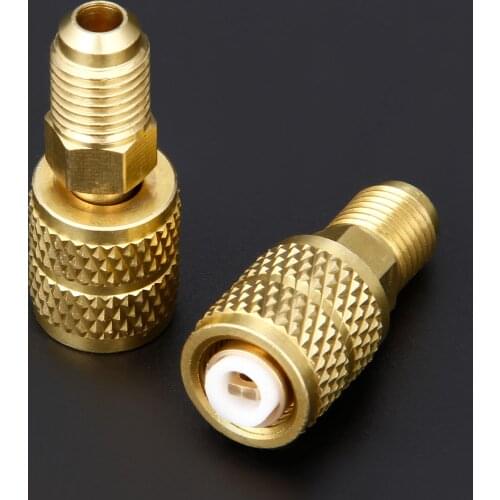 2Pcs R410A Straight Adapter 1/4" Male To 5/16" Female Connector For R410a Mini Split HVAC System Air Conditioners Refrigeration