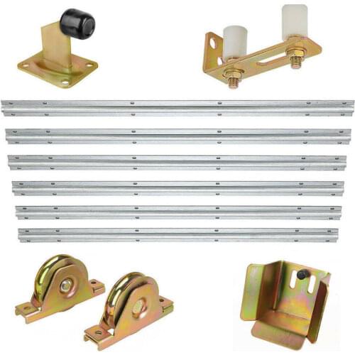 Sliding Gate opener motor Hardware Kit Track Wheels Stopper Roller Guide Opener 6M U shape track rail
