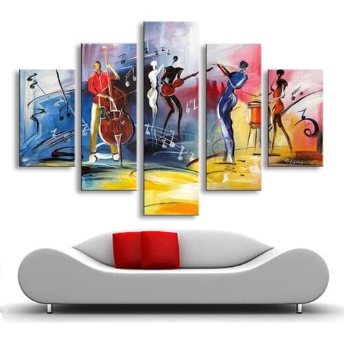 Hand-painted artwork The Music festival carnivals High Q. Wall Decor Landscape Oil Painting on canvas 5p/set DY-080