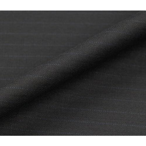 Wool worsted fabric blue stripe on very deep blue bottom similar to black,WF187