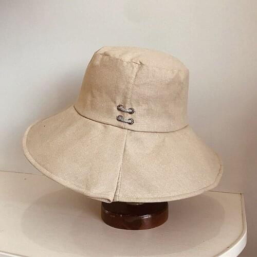 Adult Womens Summer Hat Cotton Bucket Hat Sun Protection Cap Female Crystal Decoration Fisherman Cap Beach Hat Packable Sun Hat