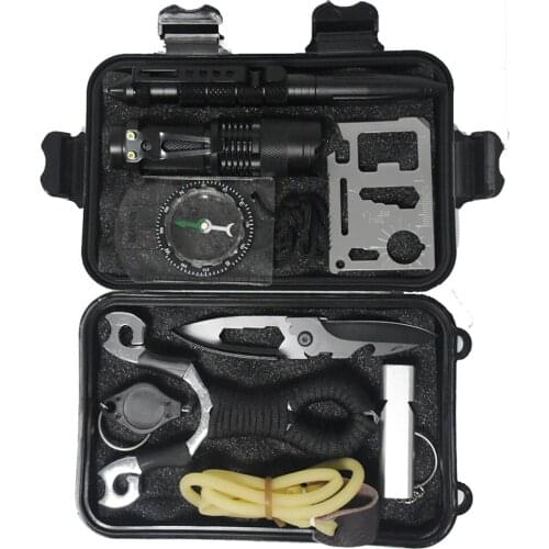 Outdoor Camping Equipment Survival Waterproof Box Survival Tool Kit Multifunctional Field First Aid Kit SOS Emergency Box