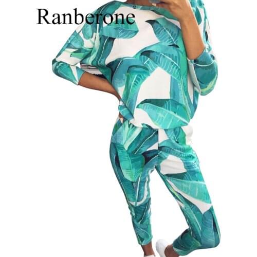 Tracksuit Wives 2 Piece Sets Print Round Neck Fashion Sweatshirt Straight Multi-color Head Nine Sweatpants Fitness Women Suits