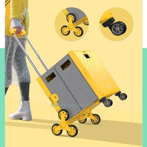 Shopping Cart Small Trolley Trolley Portable Household Trailer Multifunctional Grocery Shopping Cart Trolley Folding Can Climb S