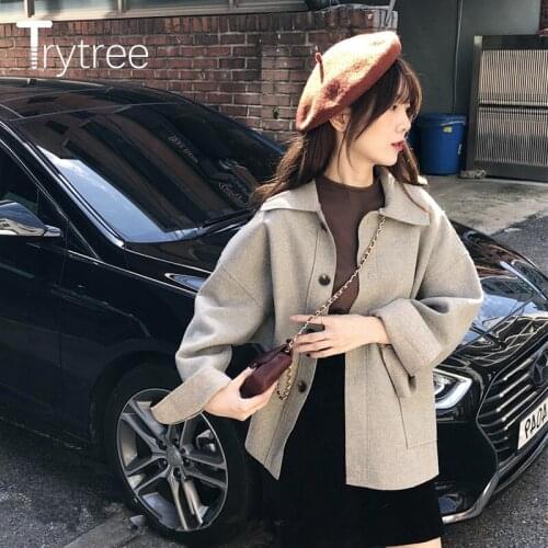 Женские пальто с воротником Trytree China At AliExpress