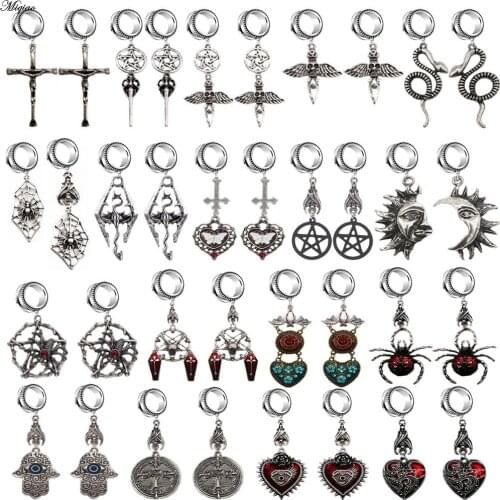 Miqiao 1 Pair Stainless Steel Ear Tunnels and Plugs Flesh 6-30mm Dangle Gauges Earring Expander Piercings Body Jewelry