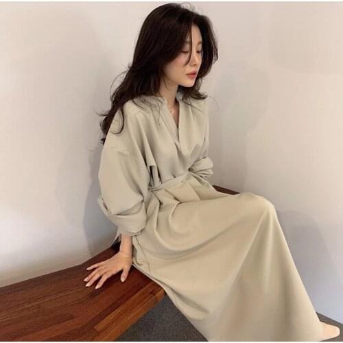 Spring 2021 New South Korea East Gate sennoni simple style Hepburn dress