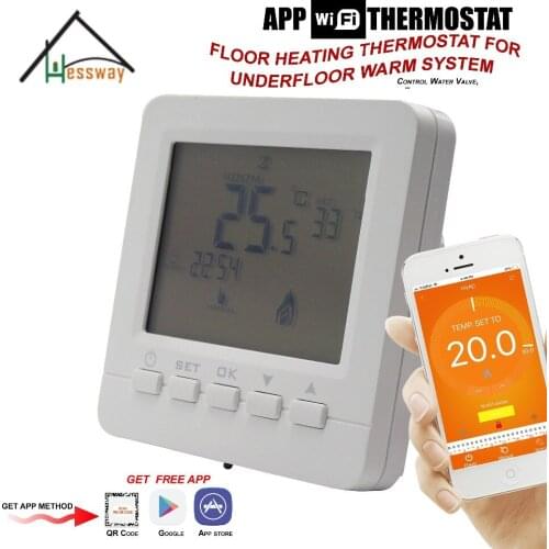 Water valve,Electric actuator,radiator by APP ISO Android Remotely programmable EU wifi Heating Thermostat for Warm Floor