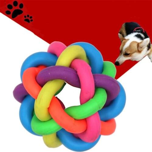 Pet Supplies 2021 New Colorful Bell Ball Dog Sounding Toy Molar Bite-Resistant Macaron Knitted Ball Small Animals Cat Supplies