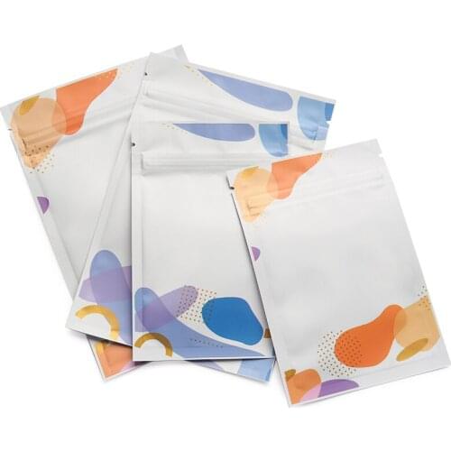 100pcs/lot Aluminium Foil Zip Lock Bag Coffee Bean Packing Bag Color Ziplock Bag Self sealing Tea Mask Powder Packaging Gift Bag