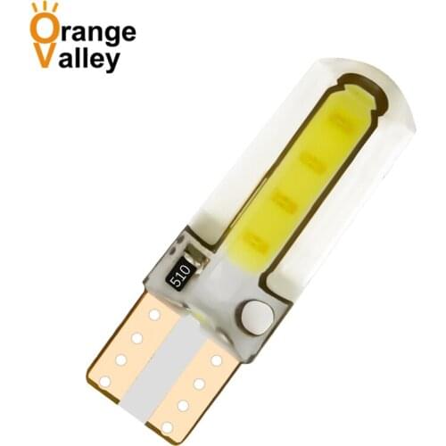 100Pcs T10 W5W LED car interior light COB marker lamp 12V 168 194 501 Side Wedge parking bulb auto for lada Silica gel