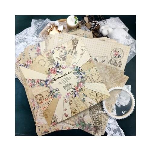 12inch Dreamcathers Double-side 24 sheets printed patterns scrapbook paper origami paper DIY gift Card Making Handmade Home deco