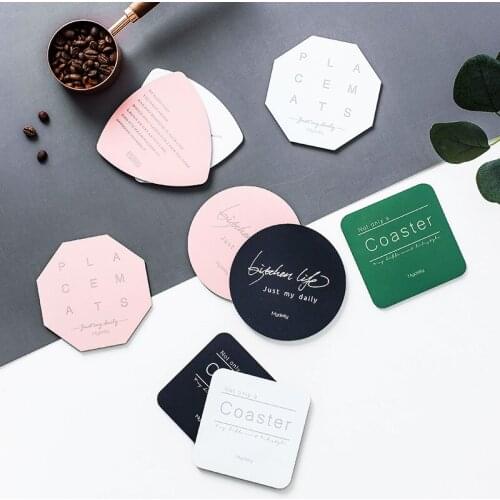 2019 nordic geometry coffee cup coasters table placemat insulation pads stainless steel +Eva material rugs mats nonslip tablemat