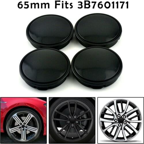 4x Universal Black Wheel Centre Alloy Rims Hub Center 65mm Fits: 3B7601171 Wheel Hub Center