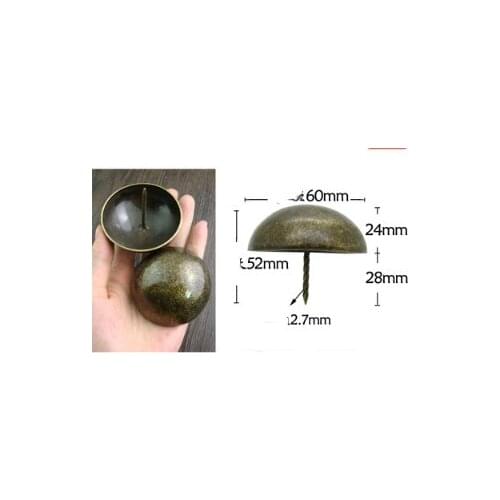 60*52mm Thickened foam sofa nail antique copper big head nail soft bag antique drawing door nail round head decoration