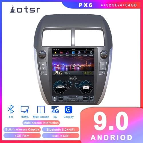 Android 9 Tesla style Car CD Player GPS navigation for Mitsubishi ASX 2010-2014 Auto Radio Stereo Multimedia Player Head Unit