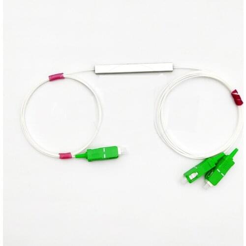 Free deliverySC/APC SC/UPC Fiber Optical PLC Splitter SC 1 X 2 Mini steel tube type 0.9mm Fiber Opitc Splitter Micro-enclosed S