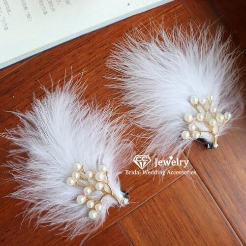 CC Hairgrips Combs Hairpin Barrettes Fairy Feather Pearl Wedding Hair Accessories for Women Bride Girls Romantic Gift DIY mq109
