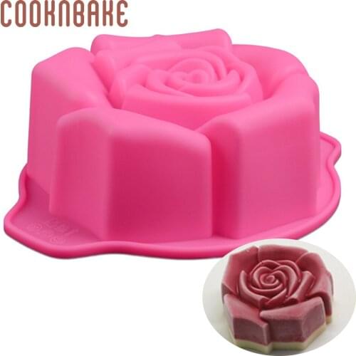 COOKNBAKE Rose silicone mold for cake pastry baking flower bread Cake Decoration form 3D jello pudding dessert mould DIY party