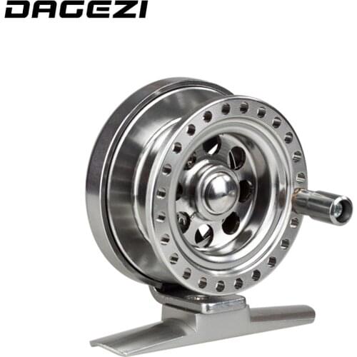 DAGEAI New all-metal Machined Aluminum ice fishing reel 50mm 4#/70m Left/Right Handed Fly Fishing Reel