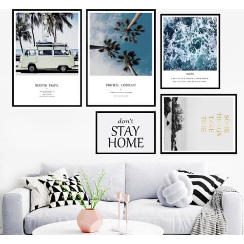 DIY Seaside Scenery Living Room Decoration Wall Sticker Waterproof Modern Wall Decals Poster Mural