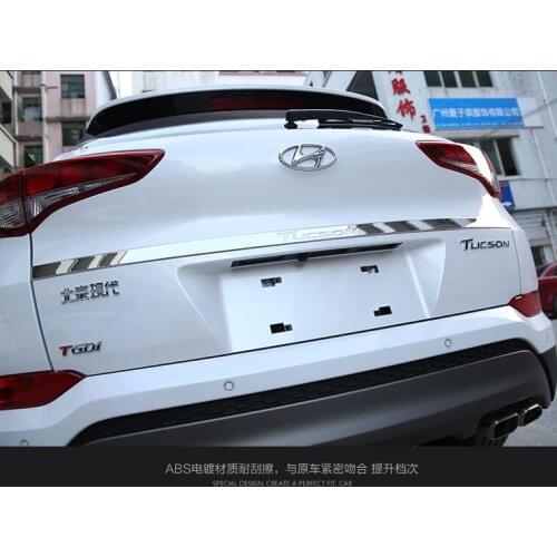 For Hyundai Tucson2015 2016 2017 2018Tailgate Rear Door Bottom Cover Molding Trim Stainless Steel back door trim car Accessories