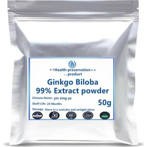 New Arrivals 99% Ginkgo Biloba leaves Extract plant Organic Ginkgo Leaf Powder Free shipping