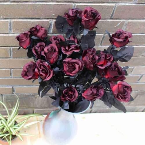 1 Piece Of DIY Handmade Artificial Black Rose Decoration Living Room Decoration Home Party Decoration 62*7.5 Cm