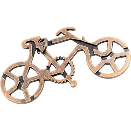 Red Bronze Bicycle Classic Metal Puzzle IQ Test Magic Mind Brain Teaser Puzzles Baffling Game For Adults And Children