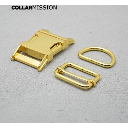 Metal Buckle+ Adjust Buckle+ D Ring ) Metal Plated Buckle For Backpack Webbing Dog Collar Bag DIY 30mm Yellow Gold Accessory