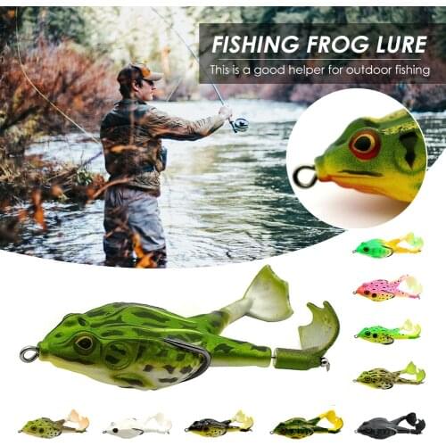Outdoor Fishing Lures Kit Artificial Soft Ray Frog Topwater Fishing Crankbait Lures for Bass Snakehead