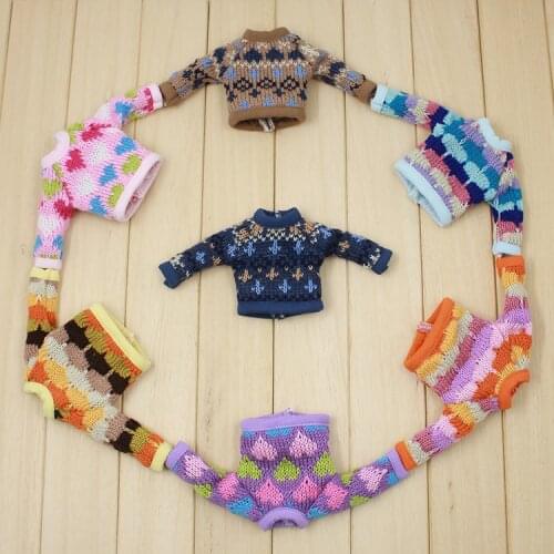 Outfits for ICY DBS Blyth doll colorful sweater for the JOINT body cute suit 1/6 BJD ob24 anime girl