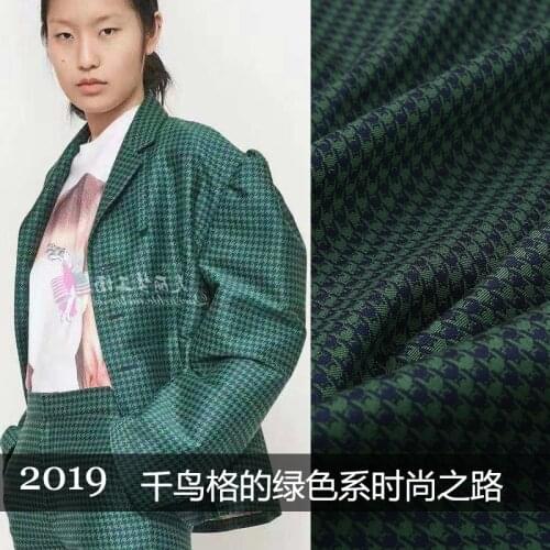 2019 autumn and winter new color weaving jacquard brocade houndstooth clothing fabric coat suit pants thick custom three-color