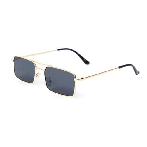 Kapin Retro Rectangle Black Sunglasses