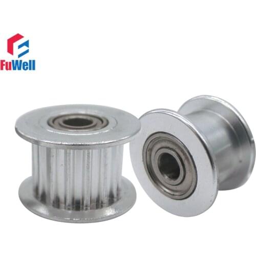 2GT GT2 16T 20T Timing Idler Pulley Aluminum Alloy With/Without Teeth Idle Belt Pulley 7mm Belt Width Bearing Pulley