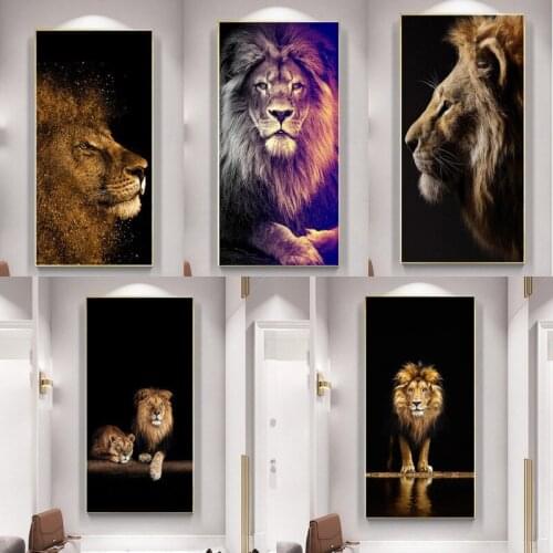 Modern Abstract Lion Canvas Paintings On The Wall Art Aniamals Decotative Wall Pictures Pop Art Canvas Prints For Kids Room