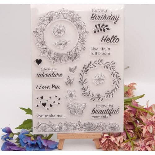 Wreath Butterflies Transparent Seal DIY Scrapbooking Card Making Clear Silicone Stamp Crafts Supplies 2021 New