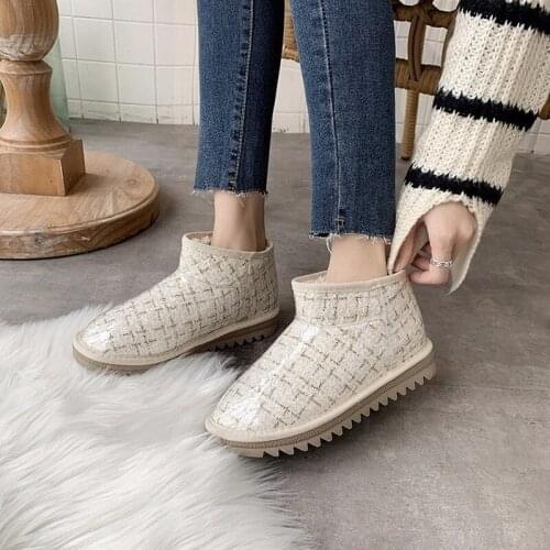 Winter boots women shoes woman zapatos mujer botas australia shoes women boots rain snow ankle boots leather fur buty bot R14-25