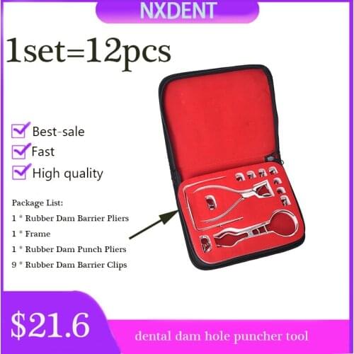 1 Set Teeth Care Dental Dam Hole Puncher Dental Dam Perforator Dental Rubber Puncher Set Pliers for Dentist Orthodontic Tools