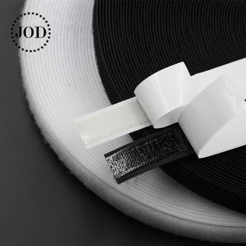 1Meter Black White Hook and Loop Fastener Tape Magic Nylon Sticker Adhesive Loop Disks Velcros 3M Glue 16/20/25/30/40/50mm JOD