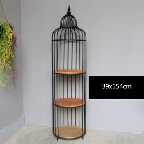 1PCS European-style wrought iron bird cage rack living room flower stand display rack clothing store window decoration
